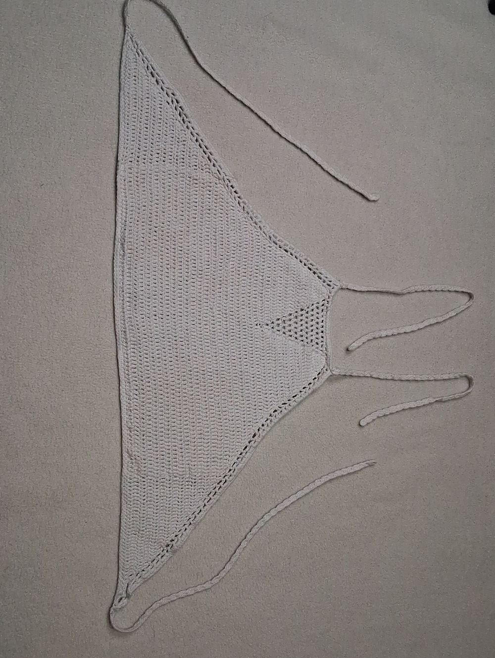 Garage White Knit Triangle Bandeau Bralette